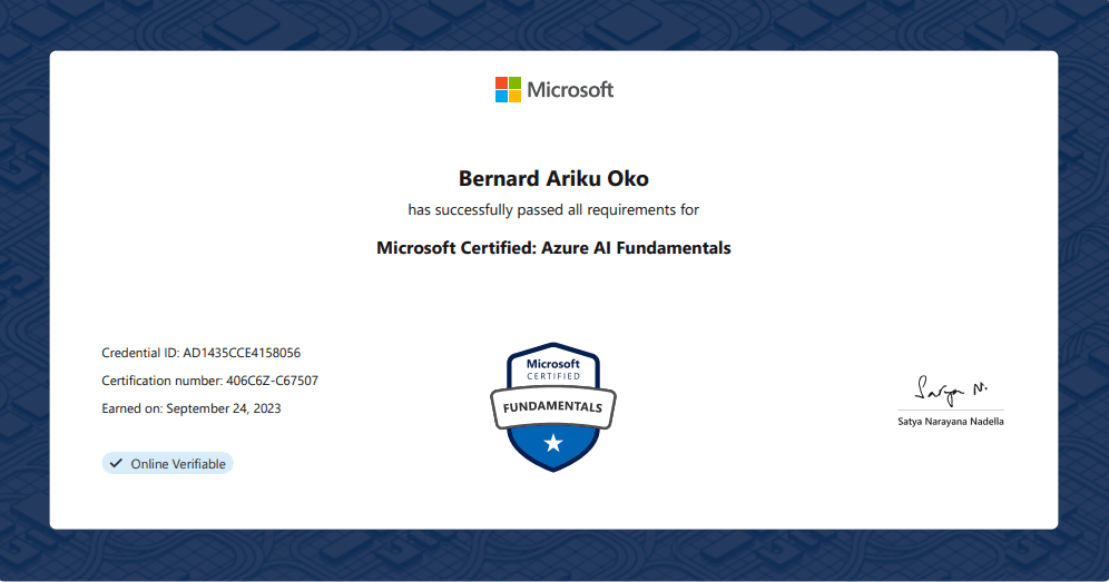 Microsoft Certified: Azure AI Fundamentals